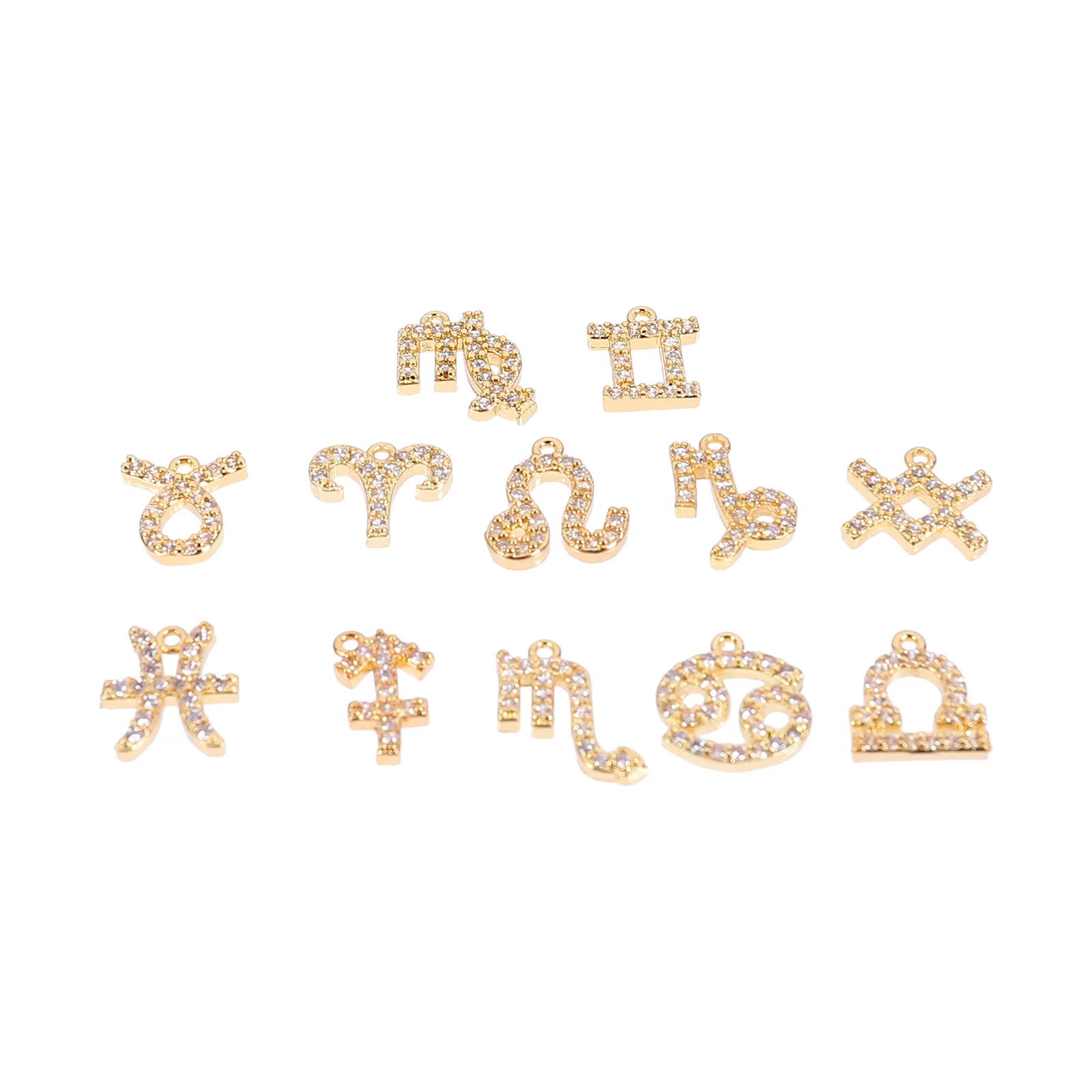 

12 Pcs Zodiac Pendant Bead Buckle Jewelry DIY Jewelries Earrings Stylish Necklace