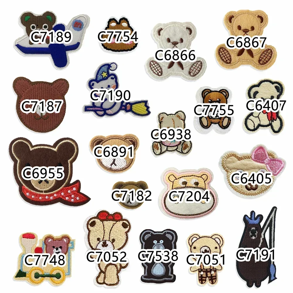 Wholesale sales 1 piece Little Bear Badge Hot Melt Adhesive Ironing Patch Sticker DIY Embroidery Decoration Clothing Deca