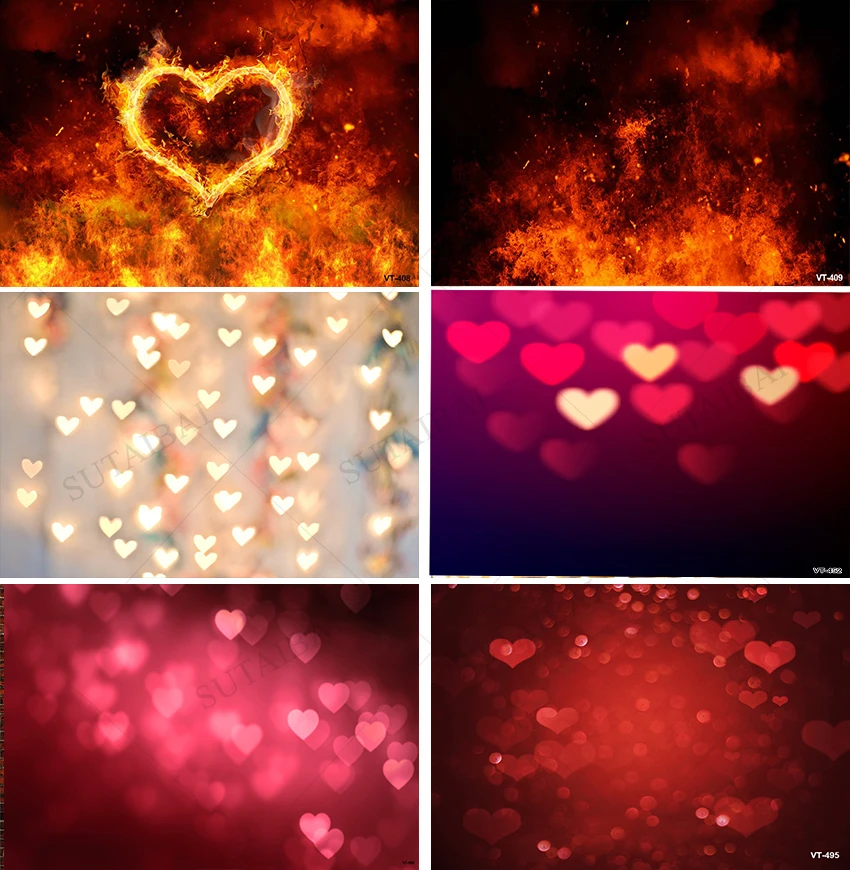 

Valentine Shiny Photography Backdrops Heart-shaped Flame Wedding Simplicity Photocall Romantic Town Night Background PhotoStudio