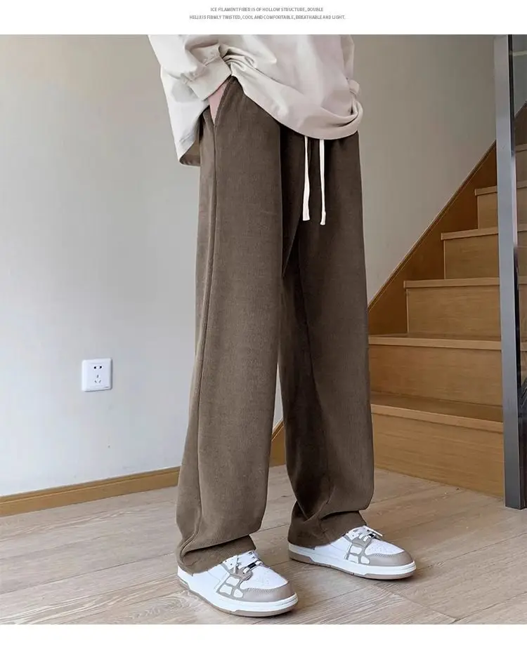 남성 봄 여름 하이 스트리트 드롭 스포츠 스웨트 팬츠 트렌디 브랜드 남성과 여성 스트레이트 다목적 캐주얼 바지 남성
