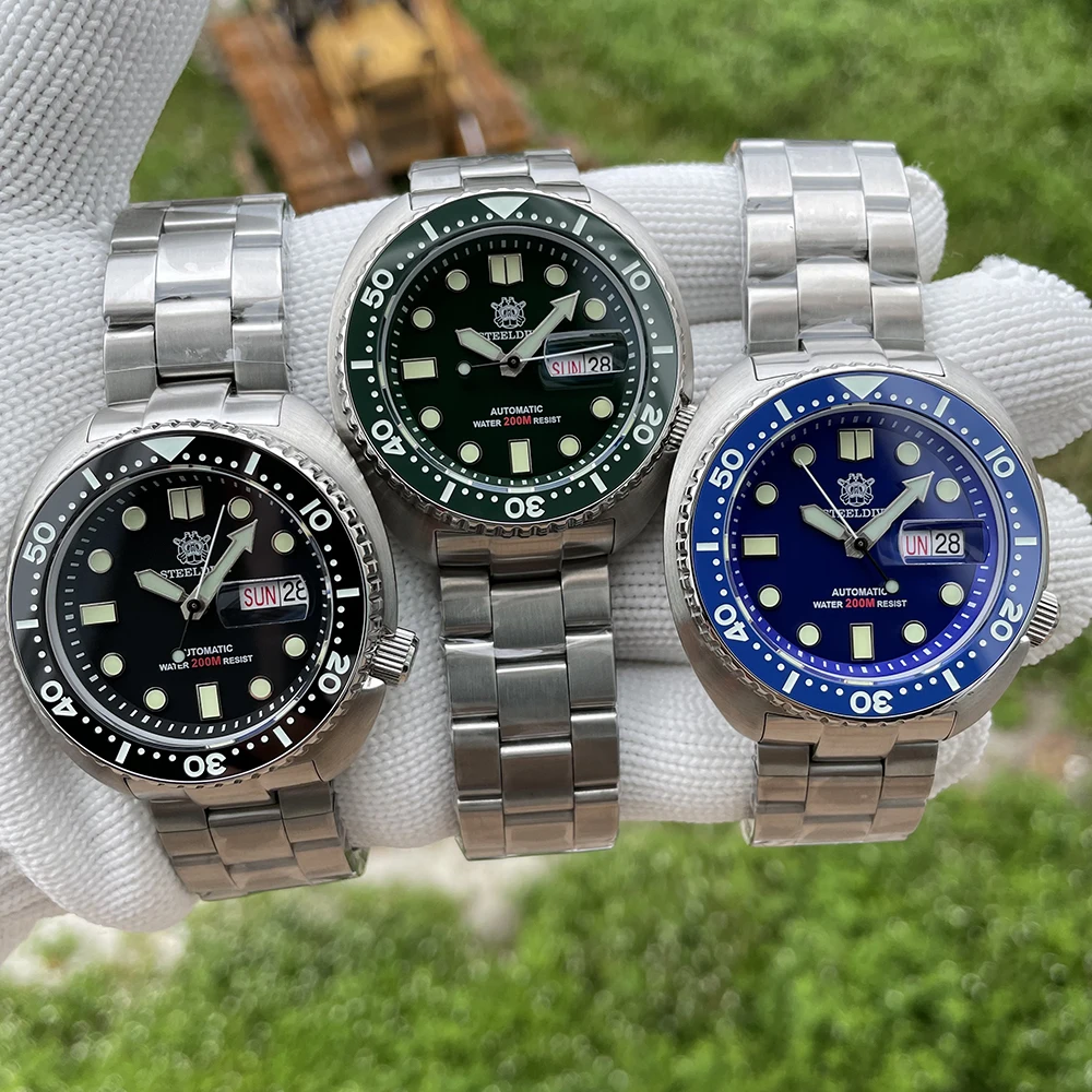 STEELDIVE Brand SD1972V2 Big Size 45mm C3 Super Luminous NH36 Automatic Mens Diver Watch With Date
