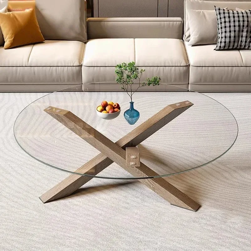 

Storage Clear Coffee Table Simple Designer Modern Italian Round Transparent Coffee Table Aesthetic Meubles Trendy Furniture