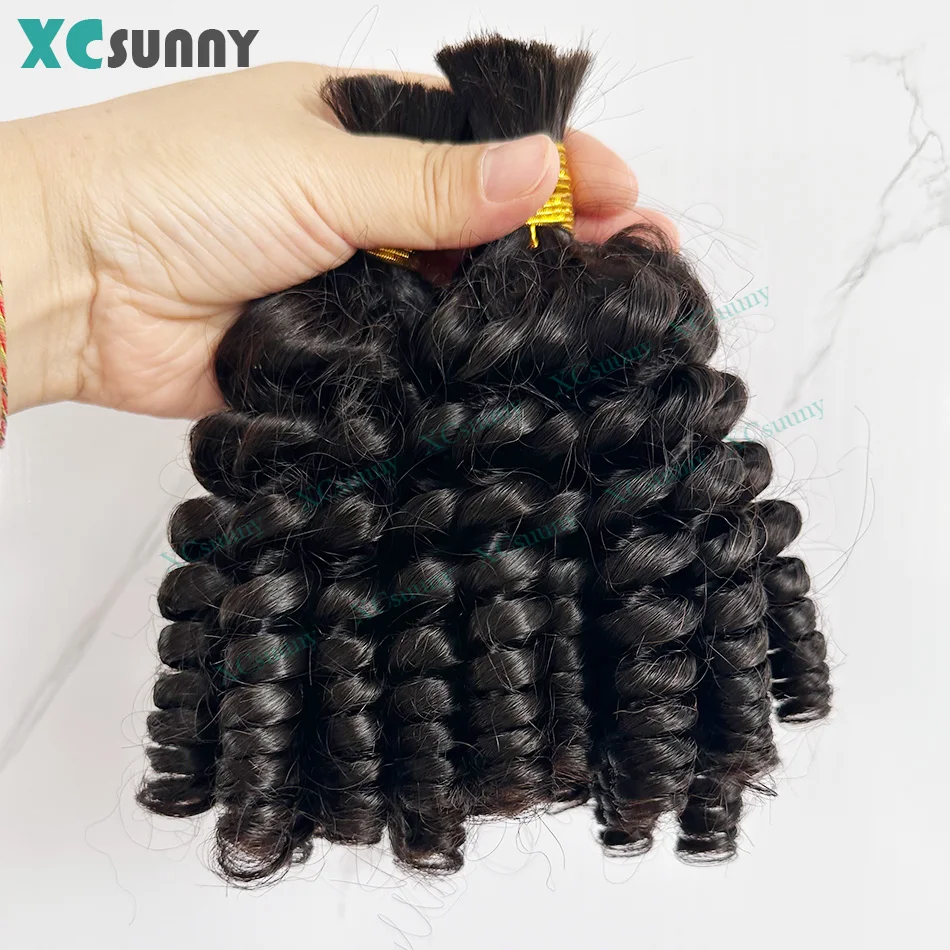 

Curly Bulk Human Hair For Braiding Romance Curl Color 4 30 27 Bulk Human Hair For Boho Braids Double Drawn Bundles Wholesale