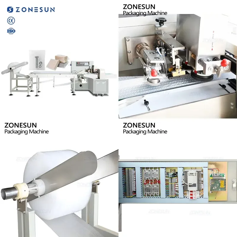 2026 CE ZS-ZB350S Automatic Servo Motor Air Bubble Film Horizontal Pillow Flow Wrapping Packing Machine