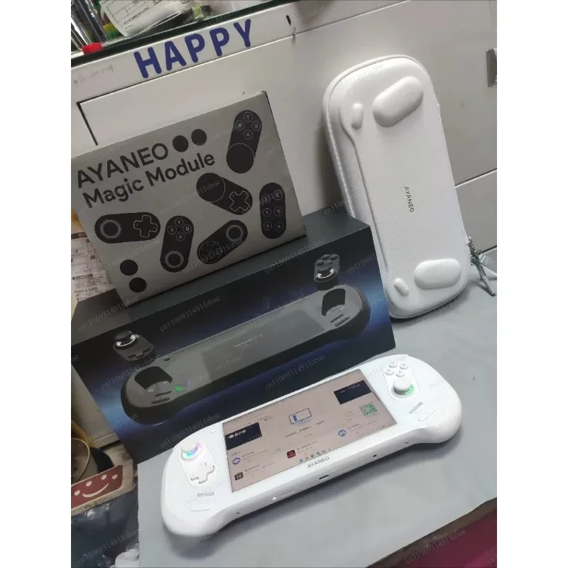 Used Like  AYANEO 3 Modular Gaming Handheld AMD Ryzen AI 9 HX 370 64GB 2TB White Bundle with Magic Module