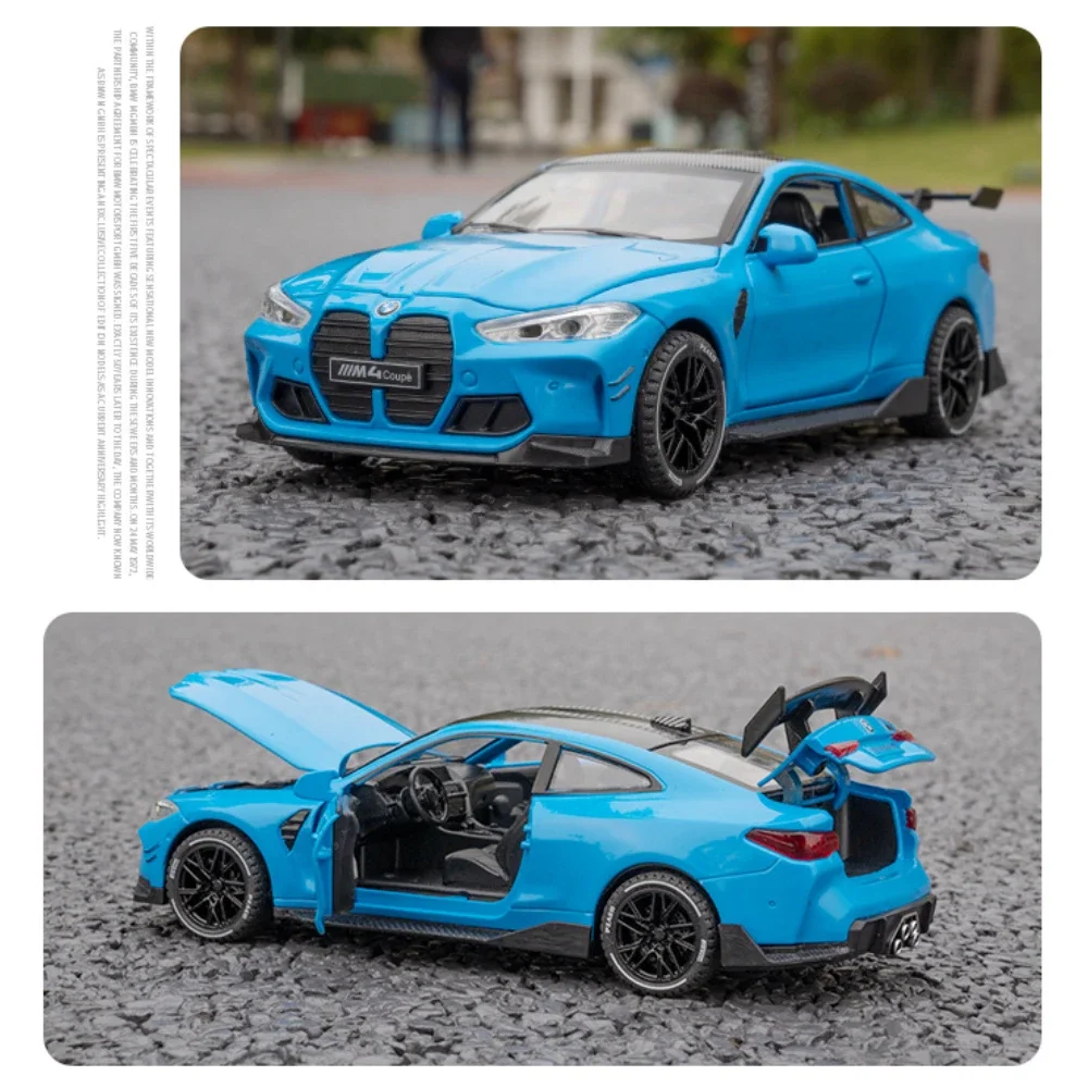 1:32 BMW M4 Coupe sports car High Simulation Diecast Metal Alloy Model car Sound Light Pull Back Collection Kids Toy Gifts