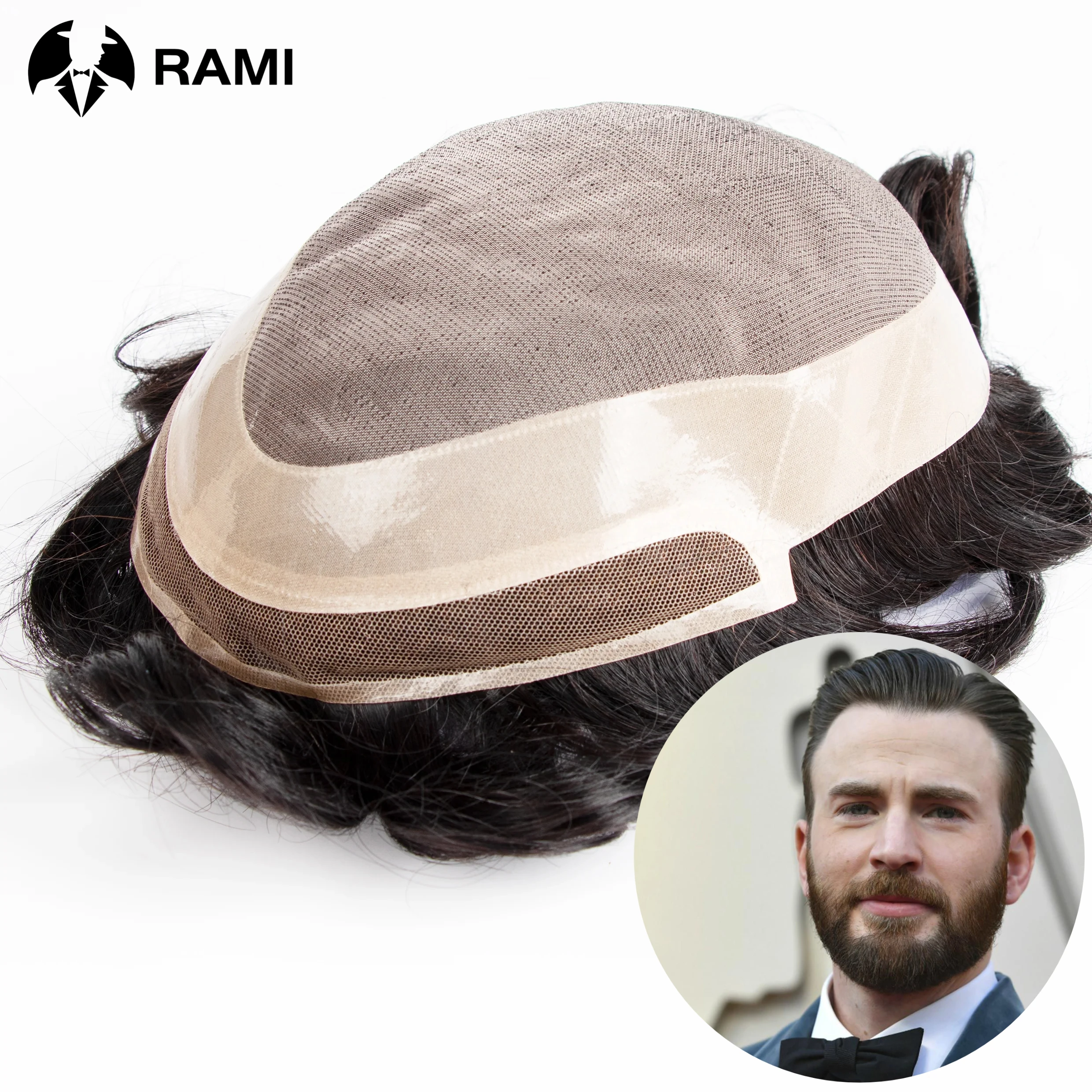 

Mono And PU Base Men's Hairpiece Durable Male Hair Prosthesis Natural Human Hair System Units Bleached Lace Front Men Toupee