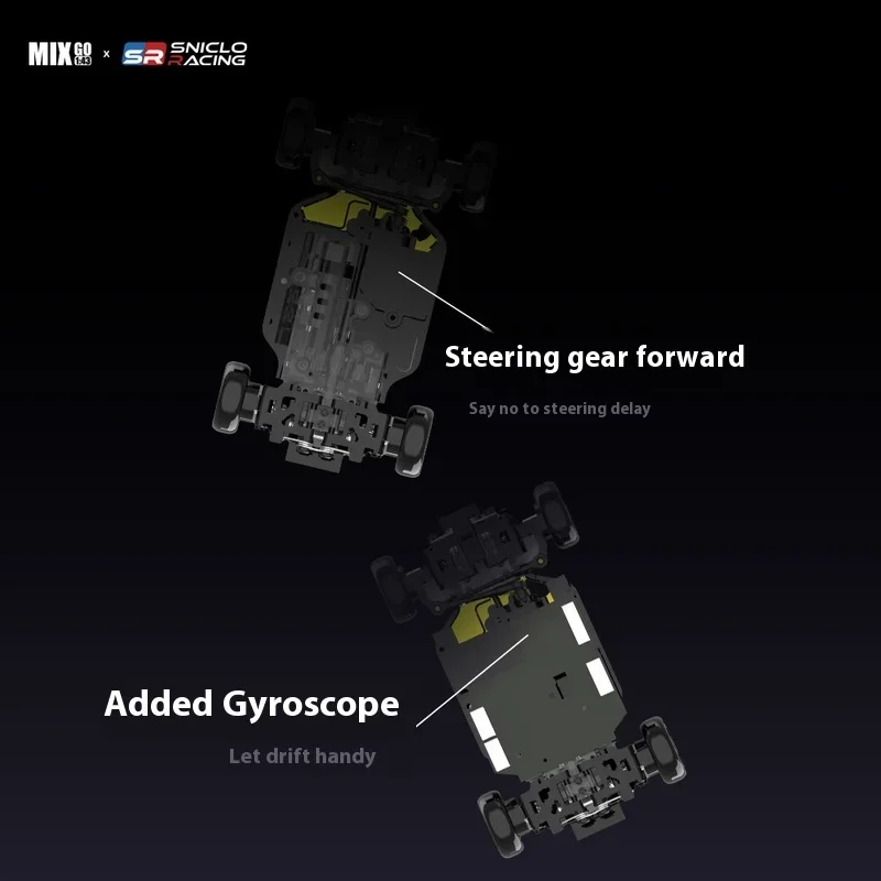 SNICLO 1/43 MG044 coche de deriva con tracción en las cuatro ruedas RTR coche de carreras con Control remoto puede disparar RC modelo de juguete de escritorio para regalos de niño