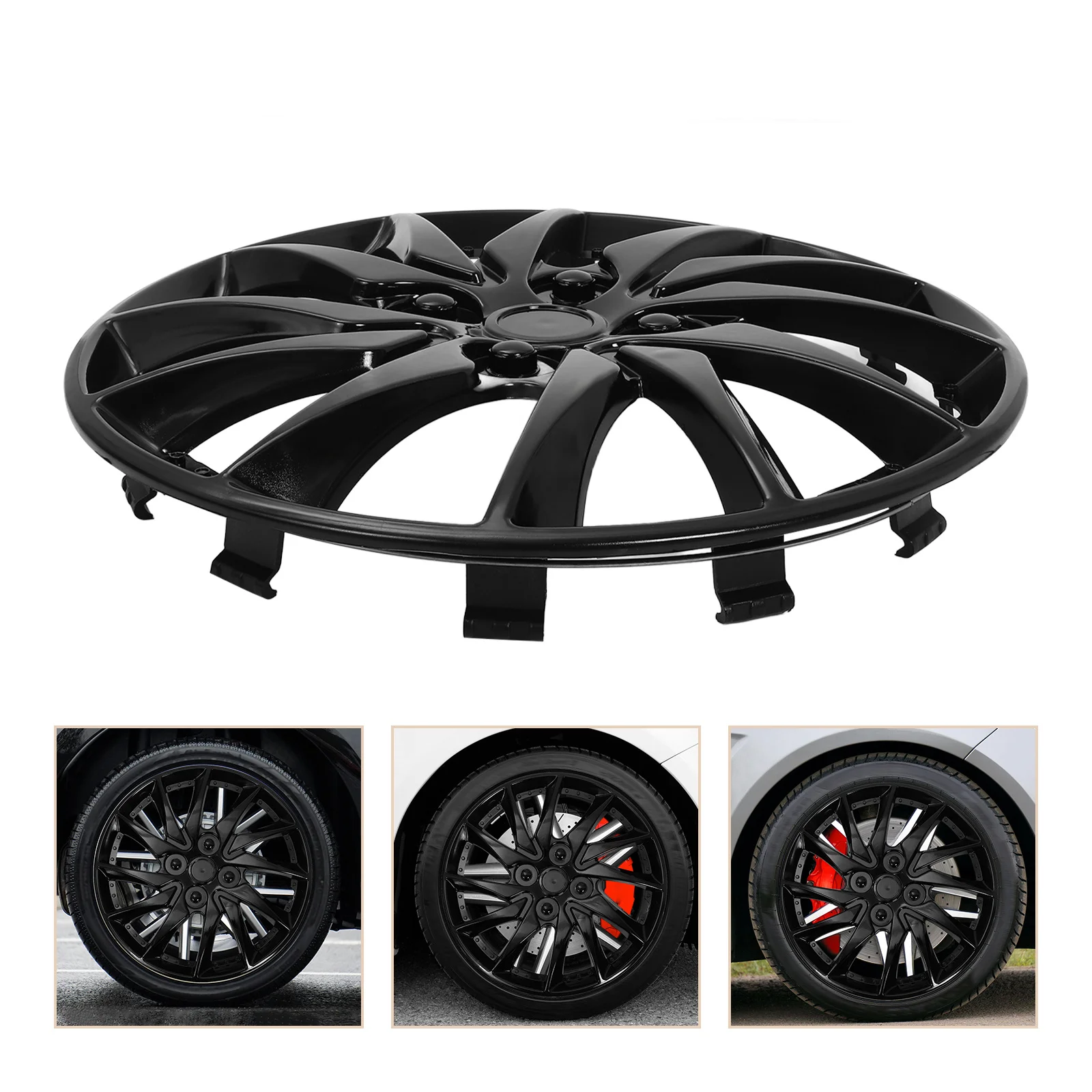 

1 Piece Black Car Wheel Cover Durable PP Hubcap Easy DIY Replacement for Lost Damaged Vehicle Wheel Protective Accessory
