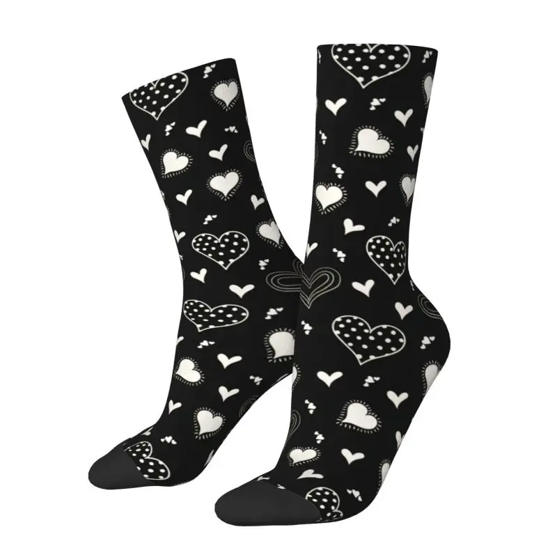 

Custom Cute Valentine Hearts Dress Socks Men's Women's Warm Fashion Novelty Crew Socks
