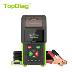 Topdiag BT500 Car Battery Tester 20-2000CCA 12V 24V Leakage Detect Load Relay Test Auto Battery Analyzer Automotive Battery Tool