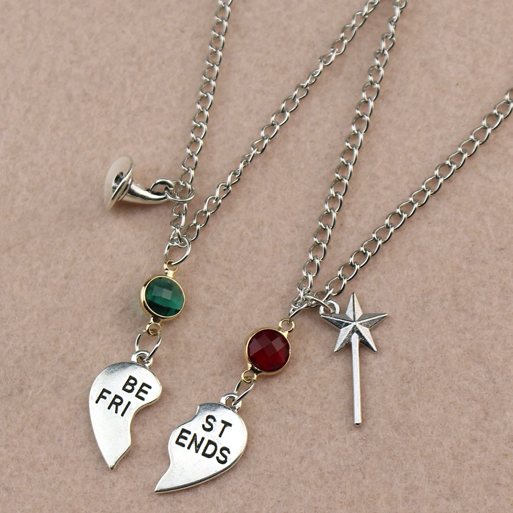 Wicked the Musical Charm Necklace Magic Wand Witch Hat Pendant BFF Friendship Matching Couples Valentine's Day Gifts Jewelry