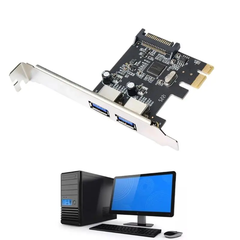 Scheda PCIE a due USB Espansione PCIExpress a USB aggiornata per PC desktop