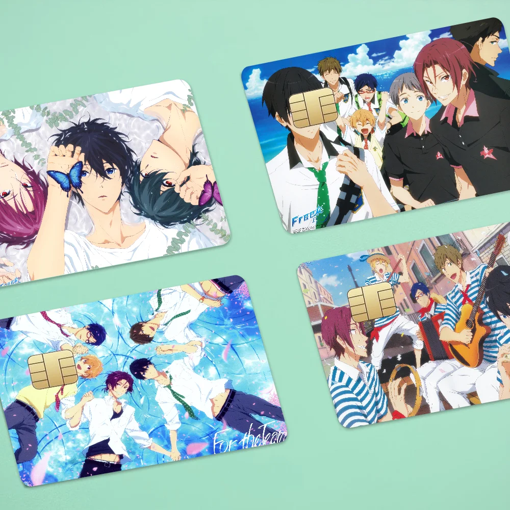 Free Anime 2024 Anime Cartoon Skin Stickers Film Tape Case For Big Credit Debit Card Front Side