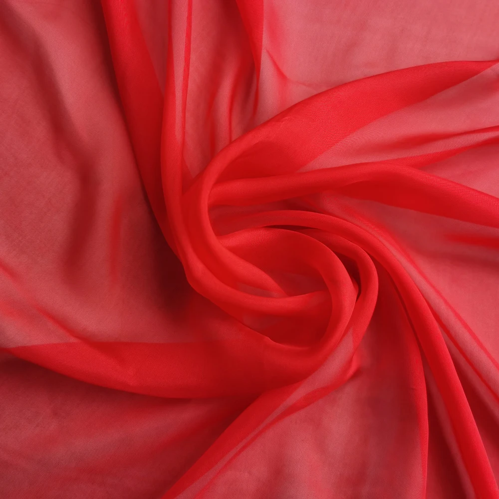 50cm*90cm 100% Mulberry Silk Chiffon Solid Color Fabric, Width 90cm Thickness 5m/m For Silk Scarf