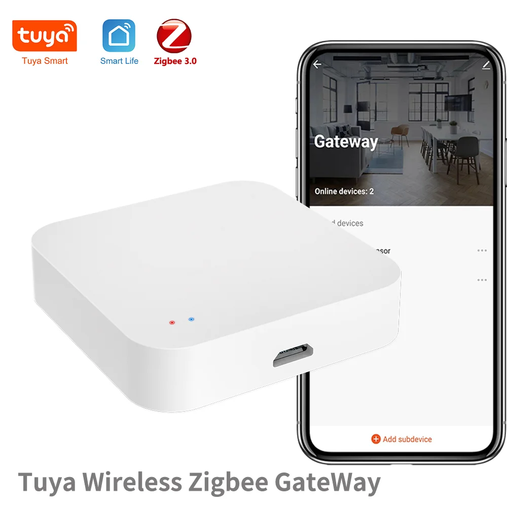 Gateway multimodale wireless Tuya Zigbee Hub per l\'automazione domestica intelligente per dispositivi ZigBee tramite Smart Life