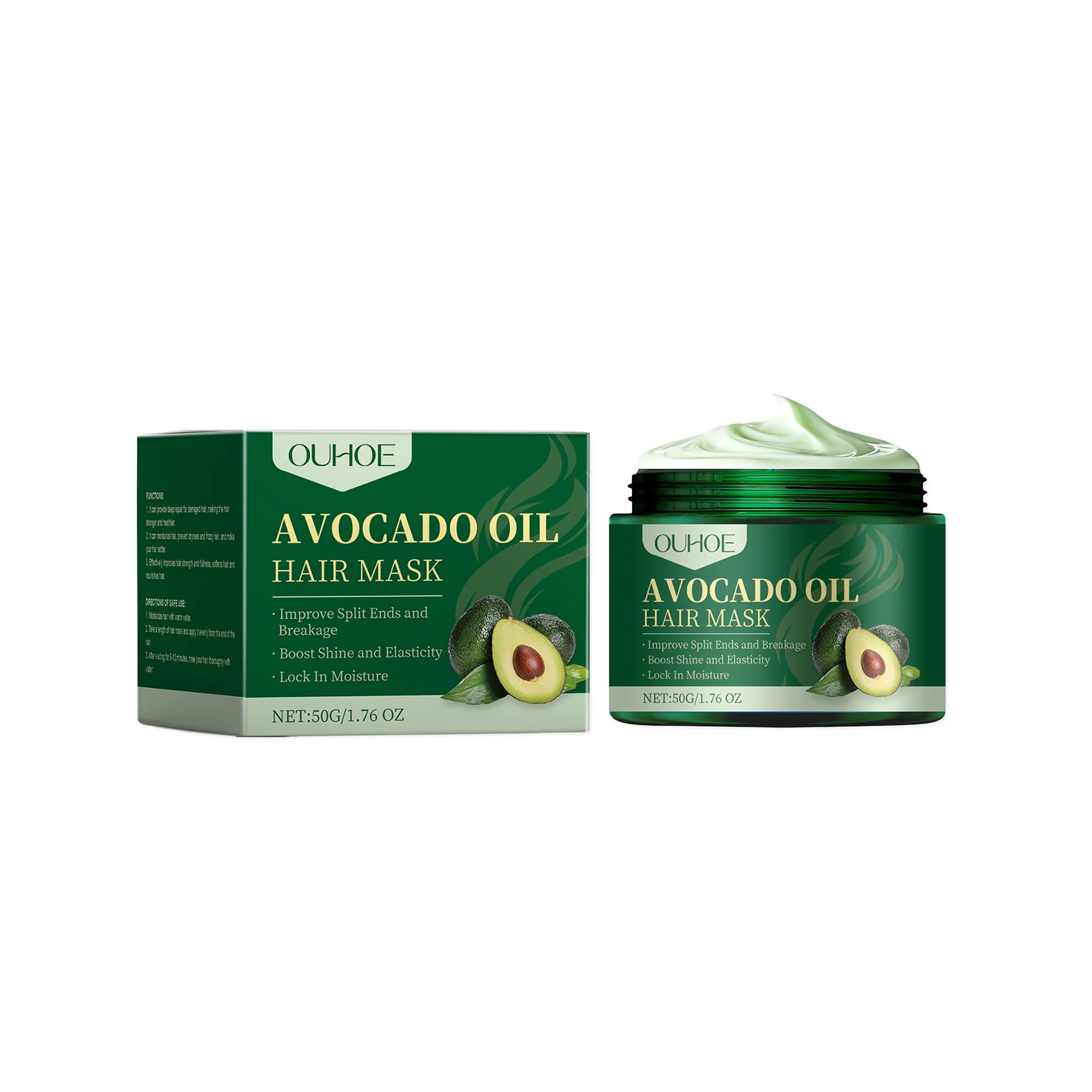 Avocado Oil Hair Mask, Deep Moisturizing Nourishing Hair Treatment, Repair Dry Frizzy Split Ends, Smooth Shine Hair Repair Mask