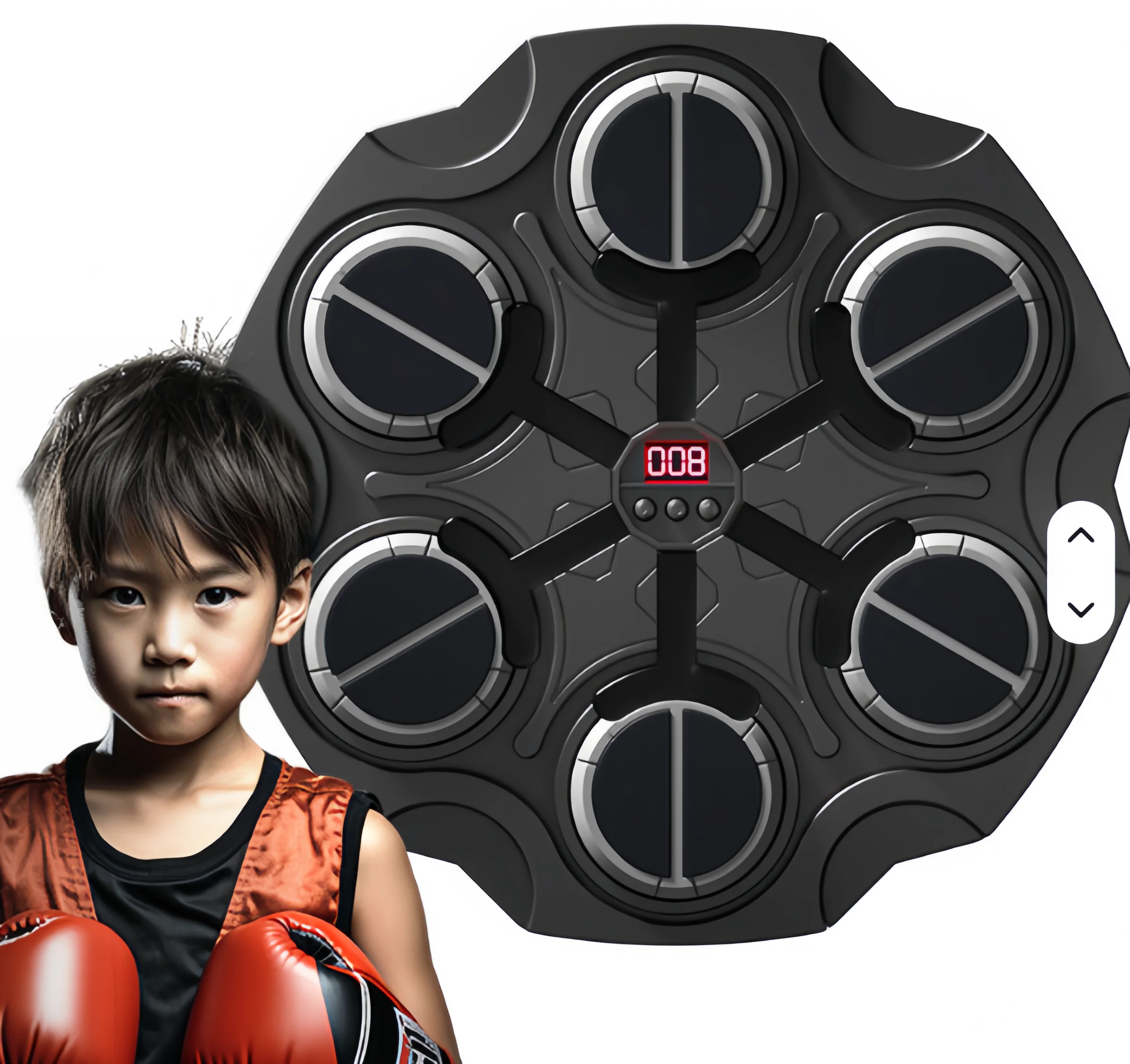 Smart Home Adult Fitness Training Machine Light-Up Wall Target Pad Dummy Trainer Music for Boxing Training PU Material
