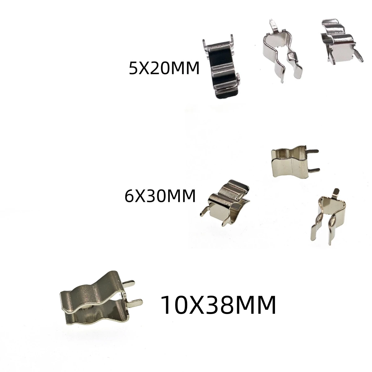 50pcs/lot 5x20mm 6x30mm 10X38MM Fuse Holders for 5*20 6*30 10*38 Insurance Fuse Clip