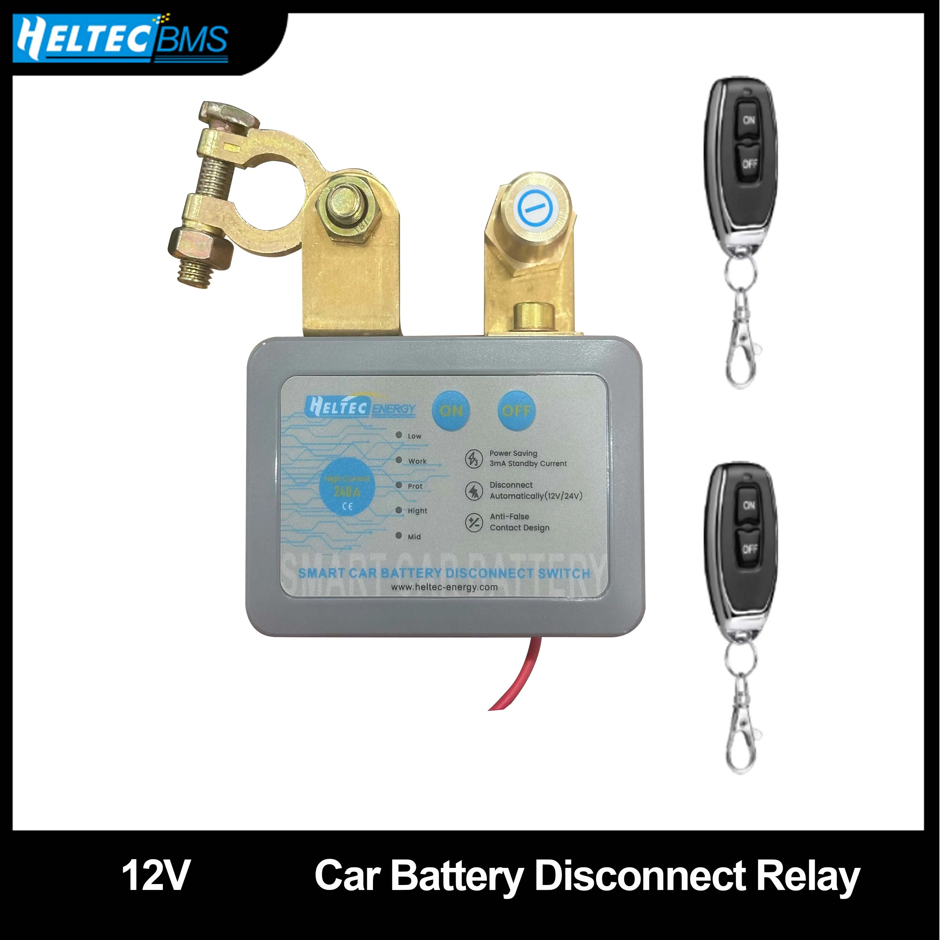 12V 240A  Battery Relay Switch Dual Remote Car Battery Disconnect Relay Anti-Theft Battery Nterior Replacement Relays Parts