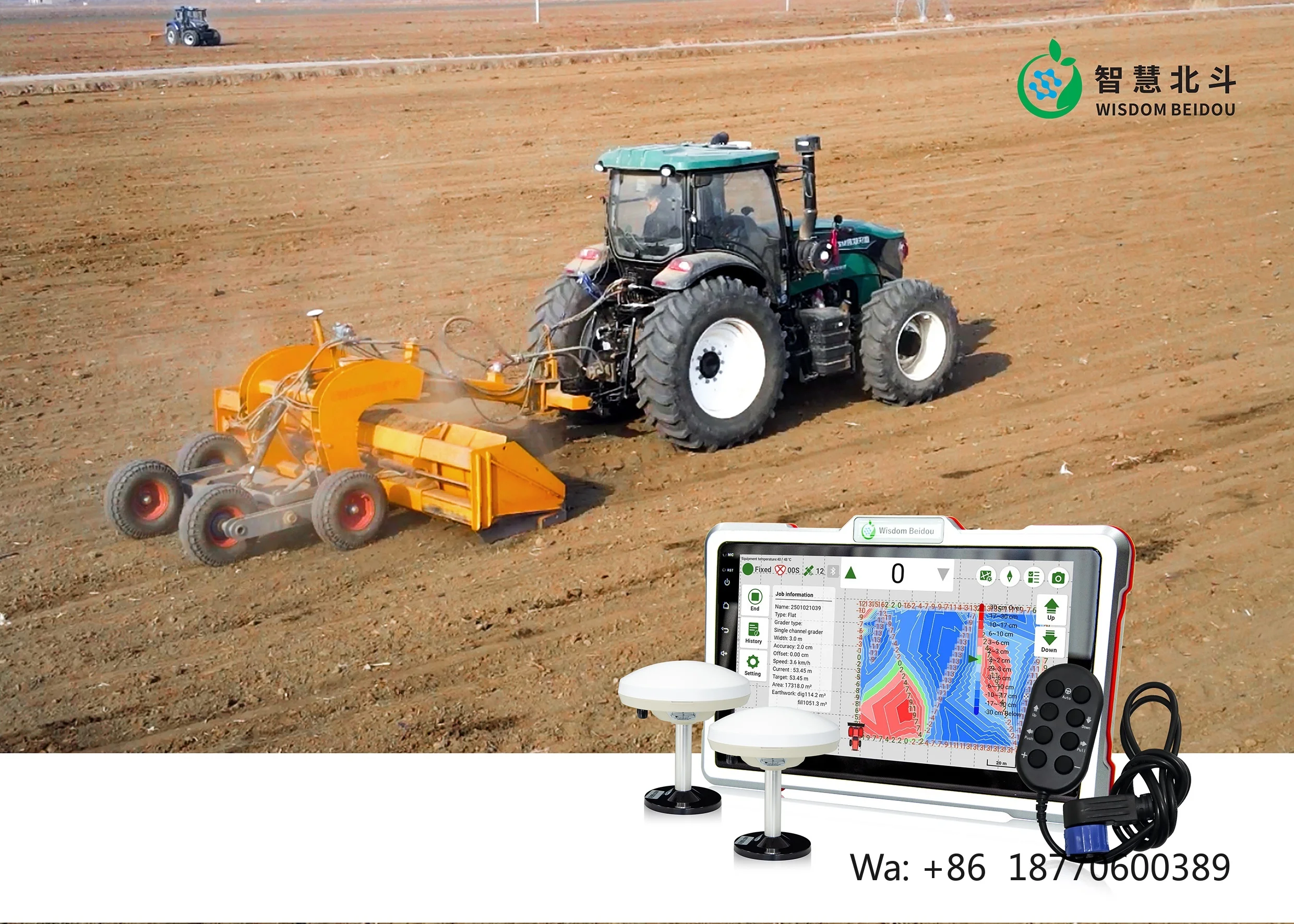 Land Leveling System for Land Preparation Tractor GPS Land Leveler Farming Equipment Gnss Rtk Base and Rover Farm Tool