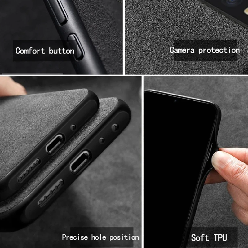 Italian ALCANTARA Case for Samsung S24 Ultra Plus S23 S22 S21 Fold 5 Flip 5 W23 W22 Luxury Business Supercar Same Leather Case