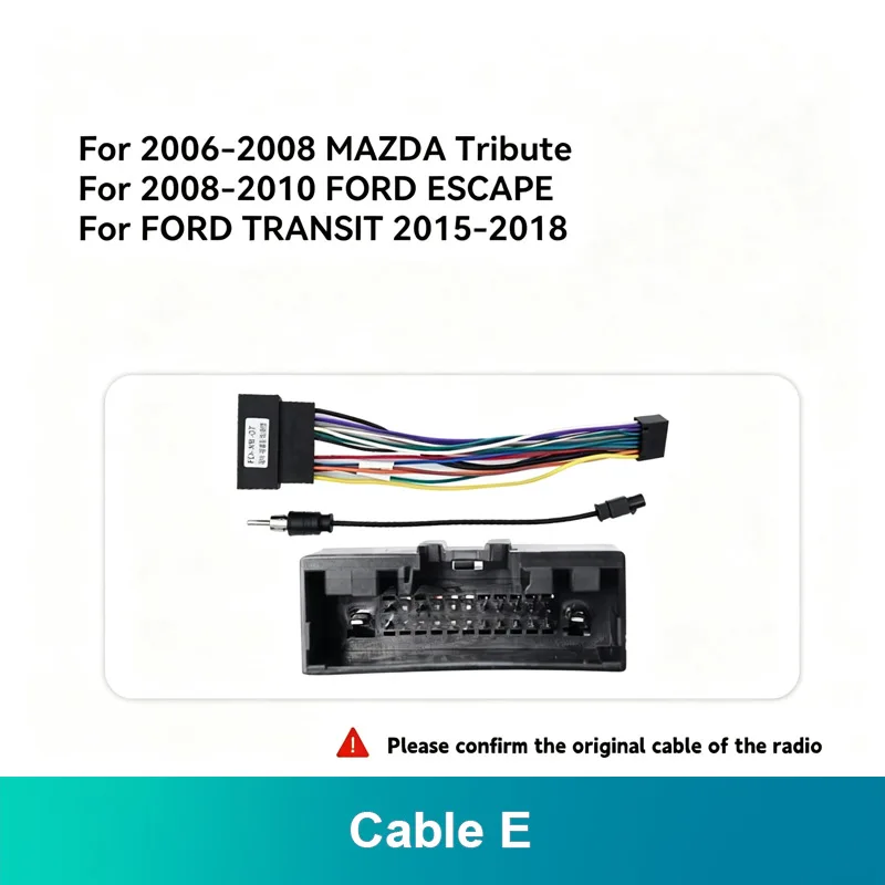 For FORD Fiesta/Ecosport/FIGO ASPIRE/TRANSIT 16Pin Car Stereo Wire Harness Android Radio Power Cable Player Connector