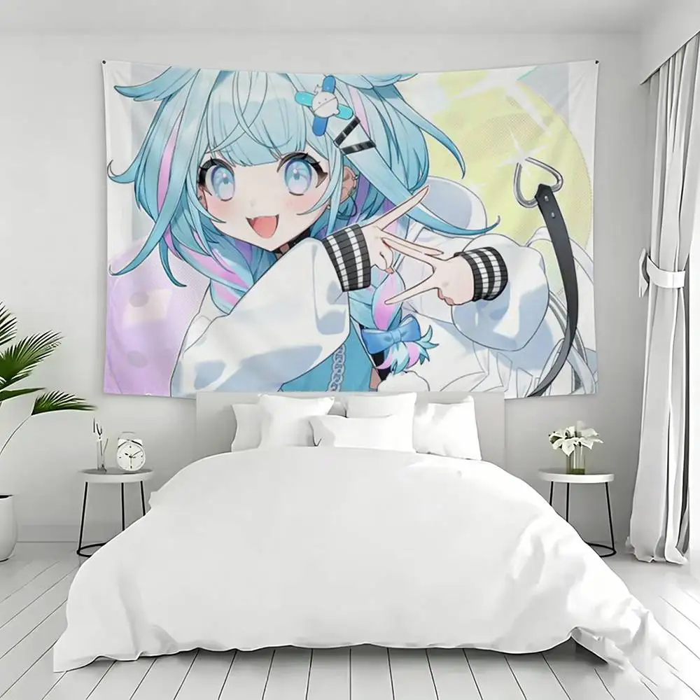 M-Mizumiya Su H-Hololive FLOW GLOW Flag Digital Printing Banner for Garage Wall Out Door Decoration Tapestry