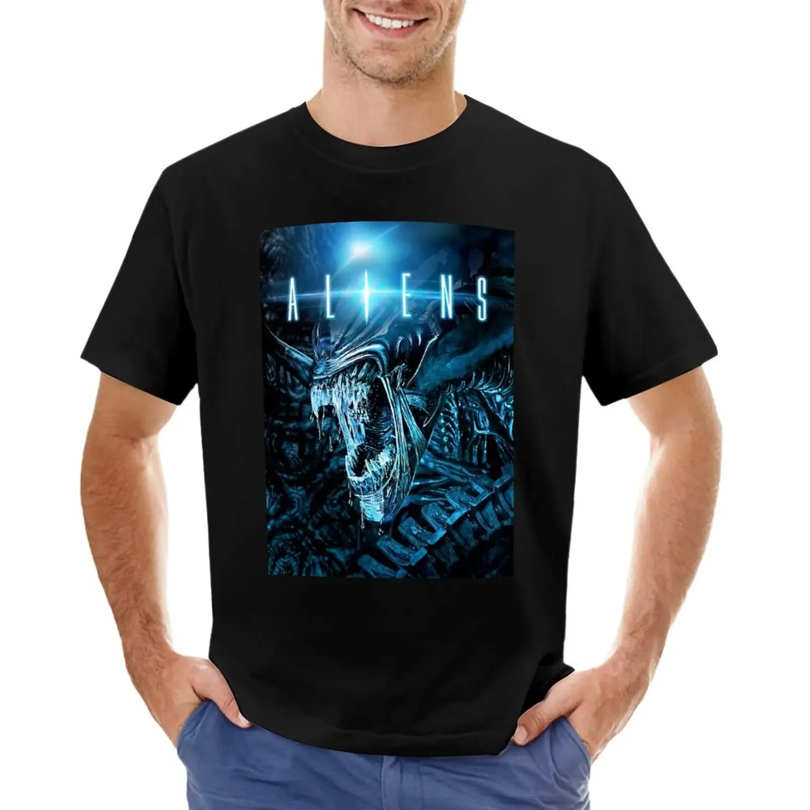 

Aliens (1986) T-shirt boys animal print cute clothes oversized t shirts for men
