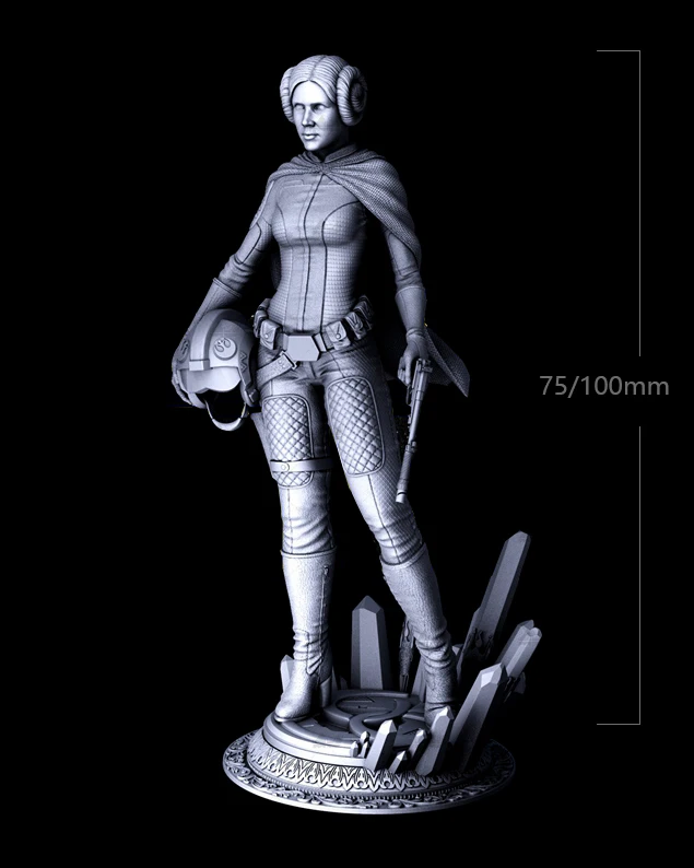 1/24 75mm 1/18 100mm resina modelo kits leia princesa figura sem pintura nenhuma cor RW-1018