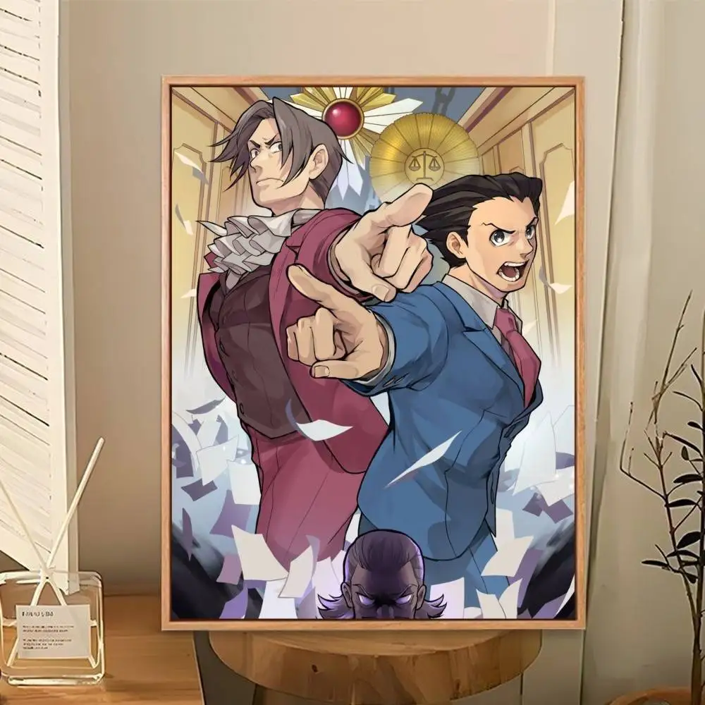 COOL A-Ace Attorney Miles Edgeworth Poster Perfect Space Sticker Self Adhesive for Office Home Theater Wall Art Decor Fancy Gift