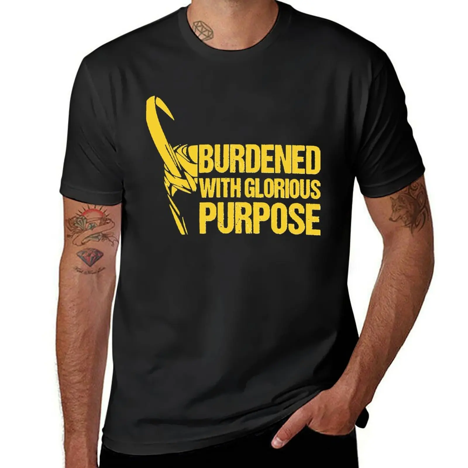 Burdened-Funny-Glorious-Purpose T-Shirt cute clothes plus size tops anime clothes funnys men clothing