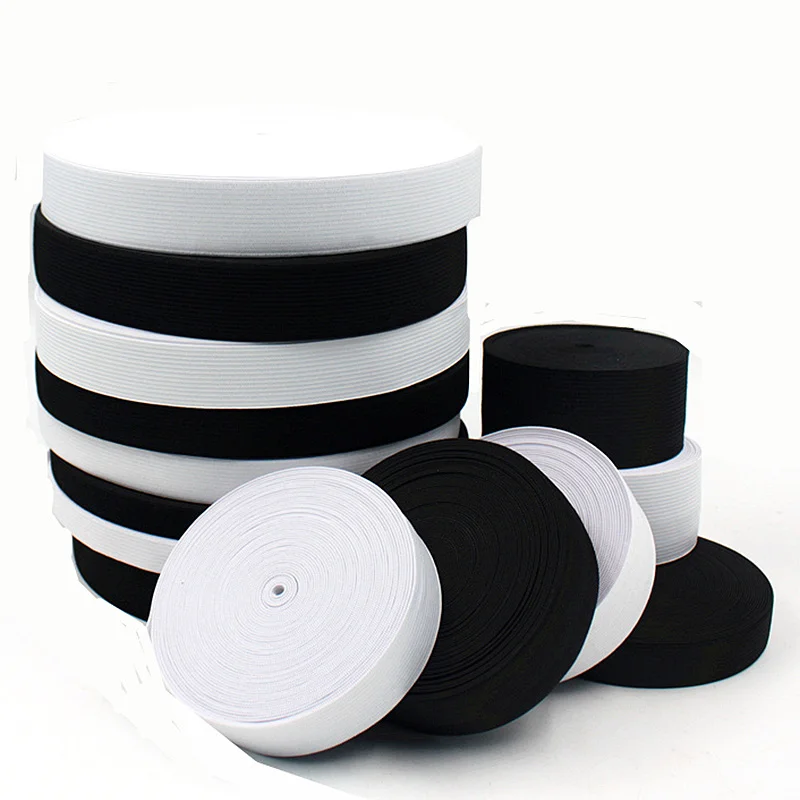 Elastic Bands 3/5/10/12/15/20/25/30/35/40/45/50mm White Black Nylon Highest Elastic Bands Garment Trousers Sewing Accessories