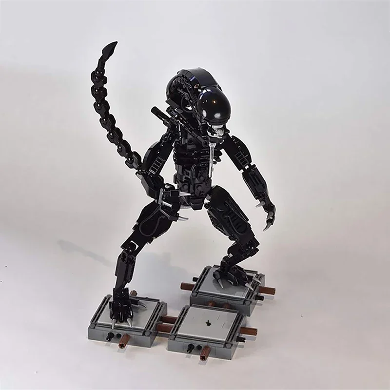 MOC-27578 klasyczny film figurka obcy zestaw klocków budowlanych Predatorse potwór Model DIY Puzzle dla dzieci zabawki prezent urodzinowy