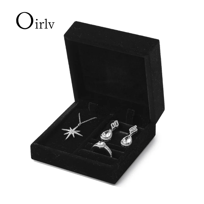 

‌Oirlv Luxurious Multi-Functional Velvet Jewelry Organizer Box - Jeweler Elegant Storage for Necklaces, Earrings, Rings & More