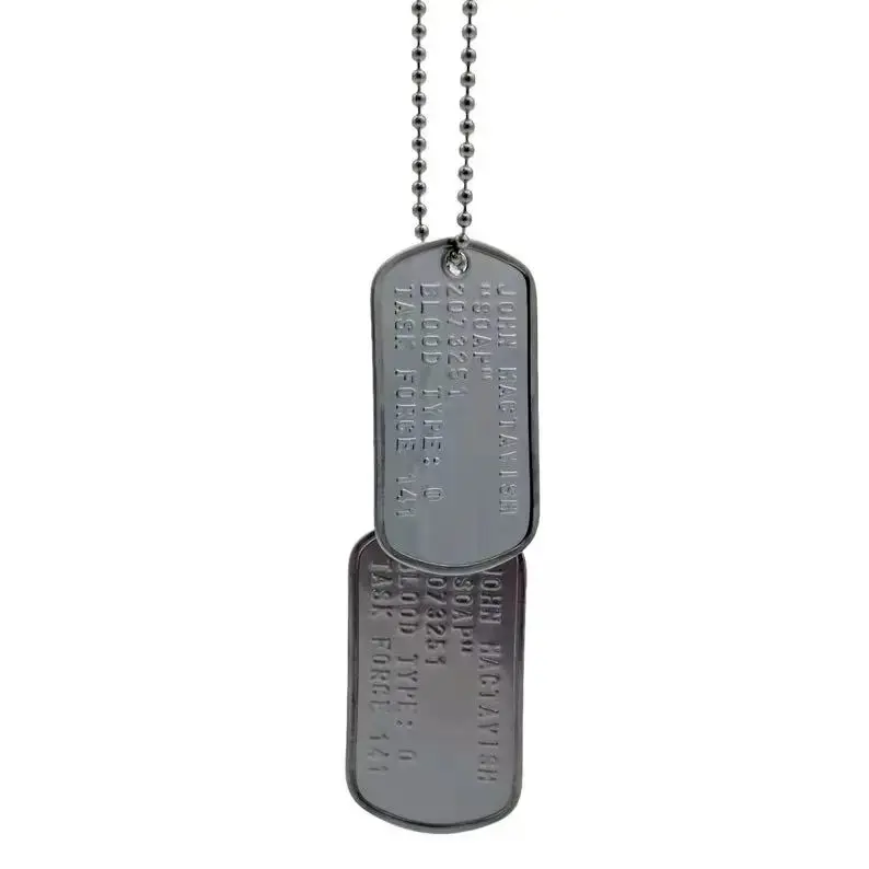 Juego Call Of Duty John soap' MacTavish Military COD Dog Tag Set Cosplay réplica de cadenas de acero inoxidable incluidas