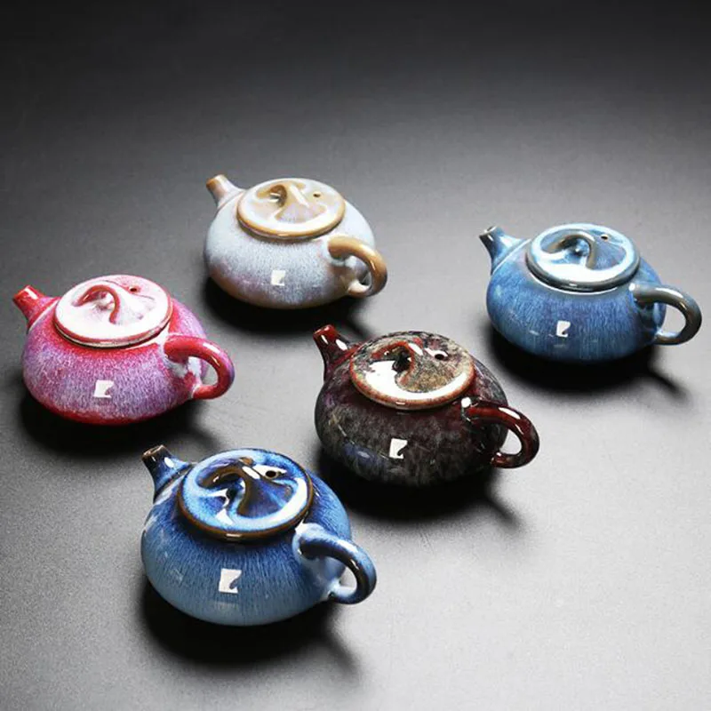 Porcelain Tea Pot Kiln Transformation Household Teapot Kungfu Teaware Chinese Style Traditional Ceramic Crafts