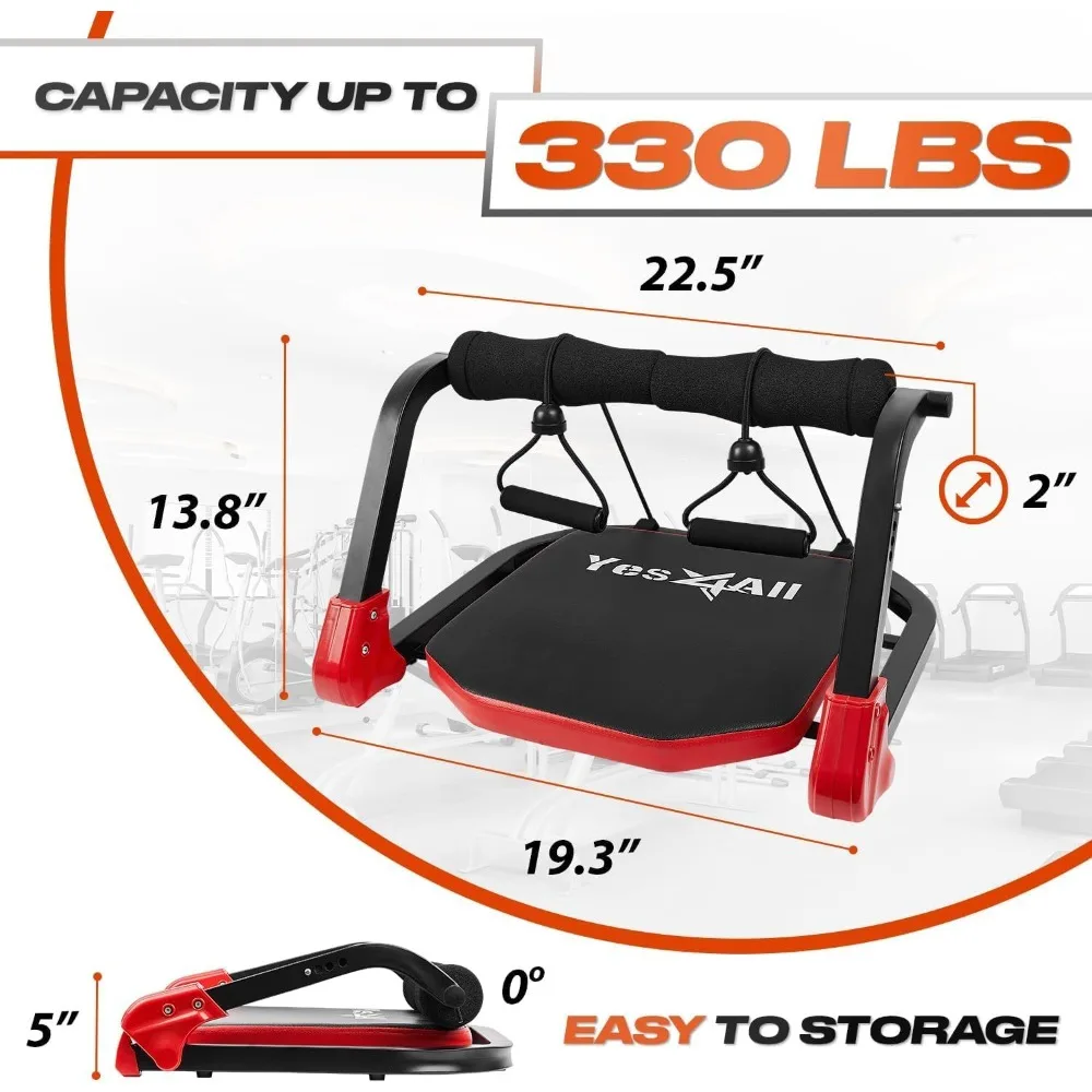 آلة Ab Crunch القابلة للقفل مع أشرطة مقاومة - إجمالي الأساسية والجسم لصالة الألعاب الرياضية المنزلية #4