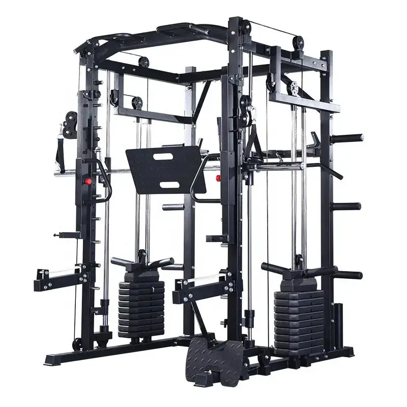 Factory Professional Smith Machine Power Cage Gym Bird Gantry Home Squat Rack Comprehensive Trainer Cable Crossover Machine