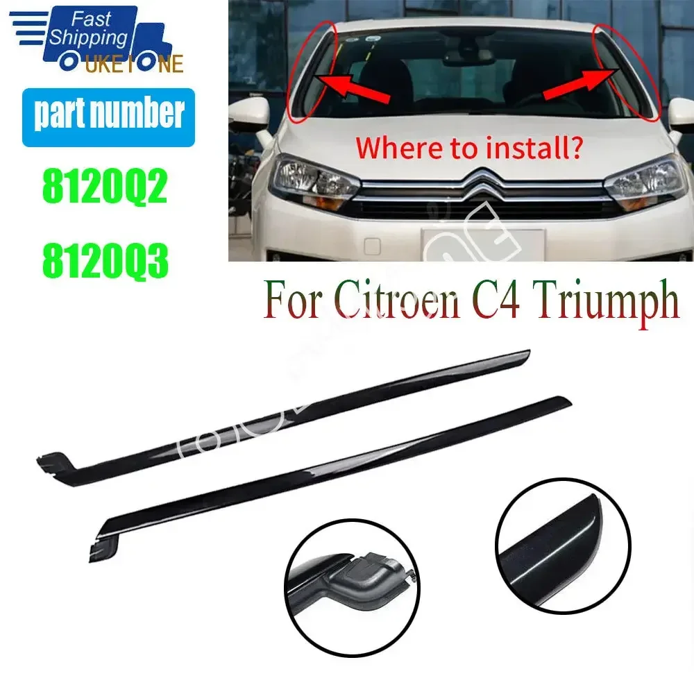 

8120Q2 8120Q3 Front Left Right Glass Windshield Pillar Outer Trim Molding Cover for Citroen C4 Triumph 2004-2013 Car Accessories