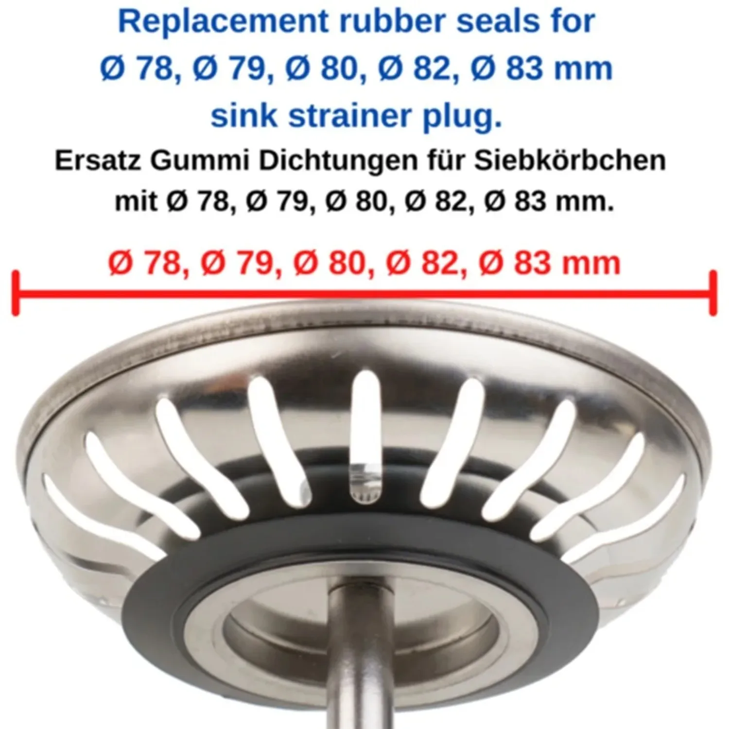 5Pcs 78-83mm Rubber Drain Seal Gasket Washer Fit Franke Kitchen Bathroom Sink Basket Strainer Plug Replacement Parts