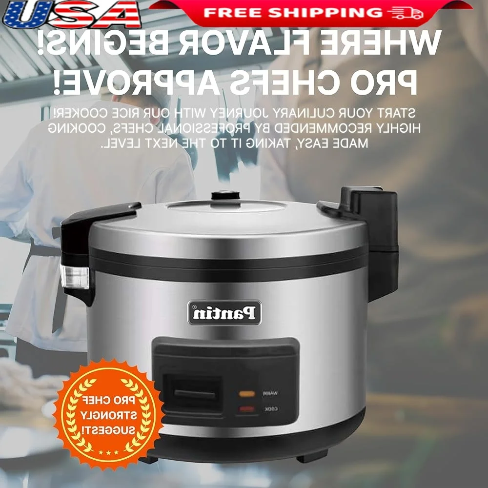 

Commercial Rice Cooker 35 Cups Raw 70 Cups Cooked High Capacity Electric Rice Warmer Large Rice Cooker Easy Clean Suitable