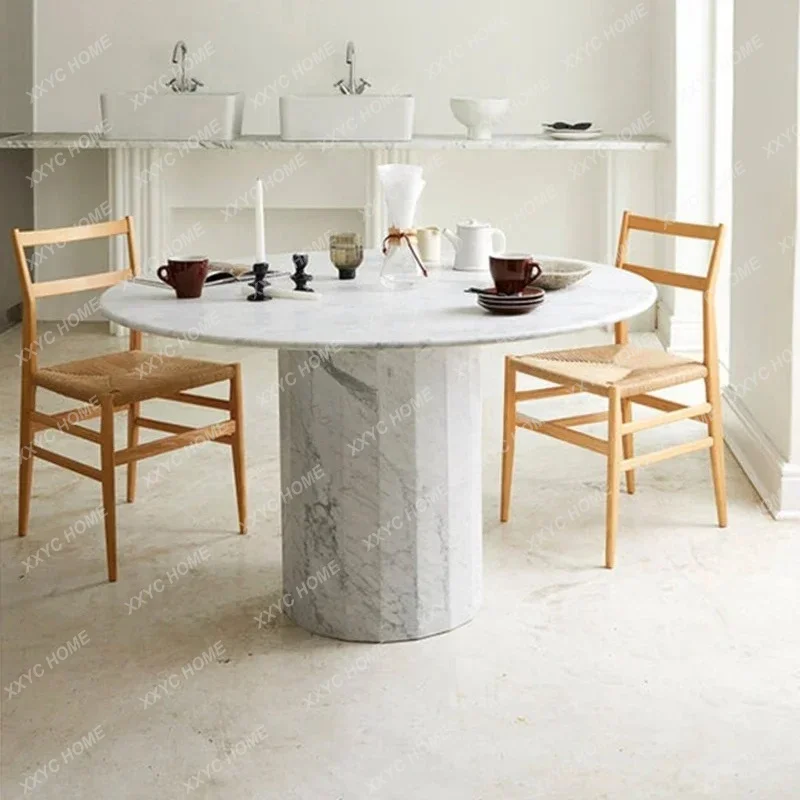 Light Luxury Natural Marble Dining Table Hotel B & B Restaurant Dining Table, Villa Modern And Simple