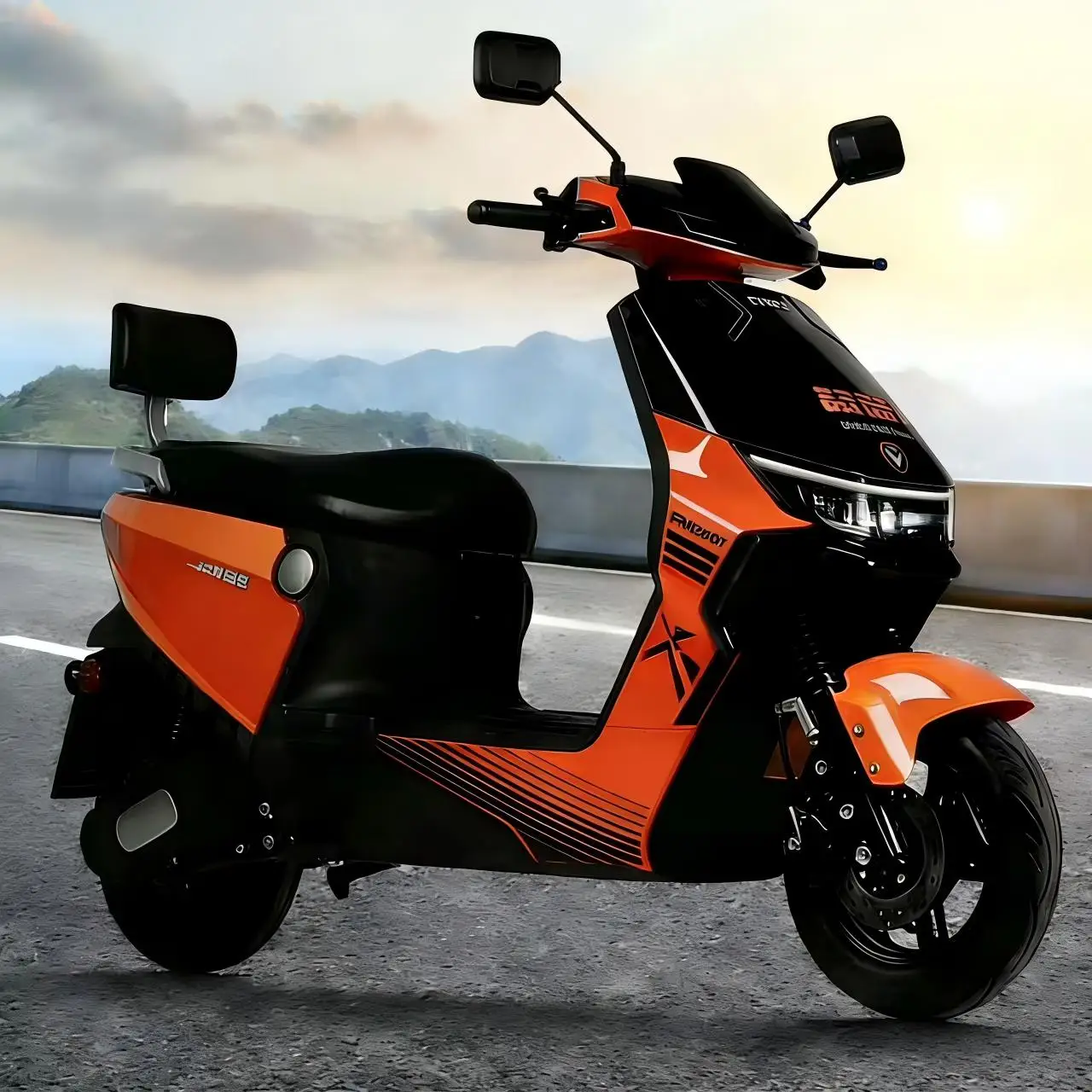 City Scooter 1500W High-power Motor Two-wheel Sports Electric Scooter 60V 72V Lead Acid Battery 60km/h 60-100KM Range Factory