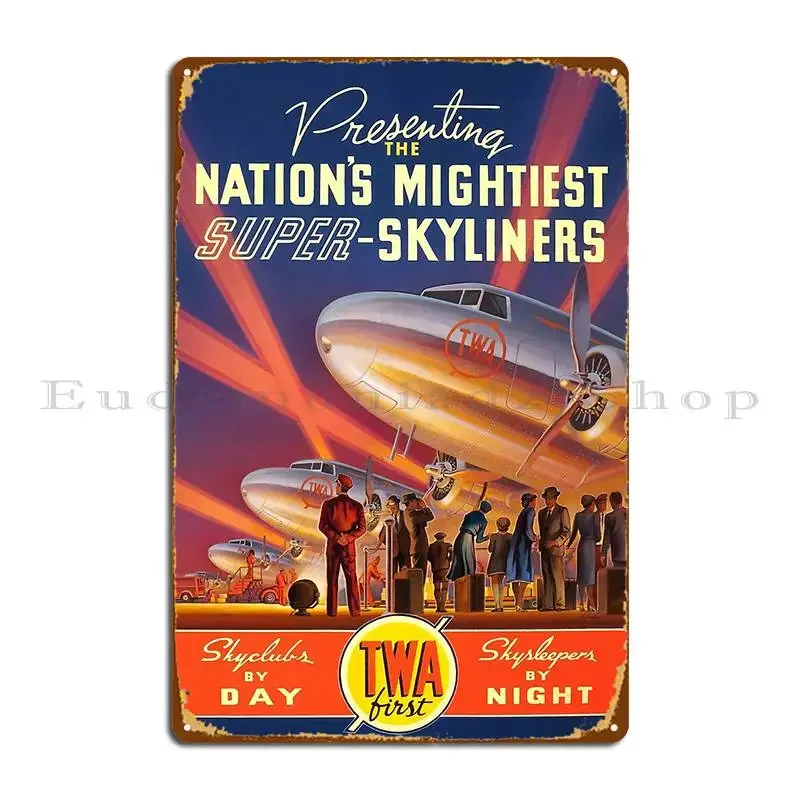 Super Skylines Vintage Travel Poster Metal Plaque Poster Create Plaques Kitchen Club Bar Character Tin Sign Poster