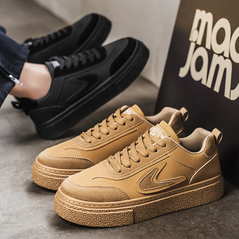 Autumn 2025 Men's White Chunky Sneakers - Breathable Minimalist Design, Student-Friendly & Instagram Popular