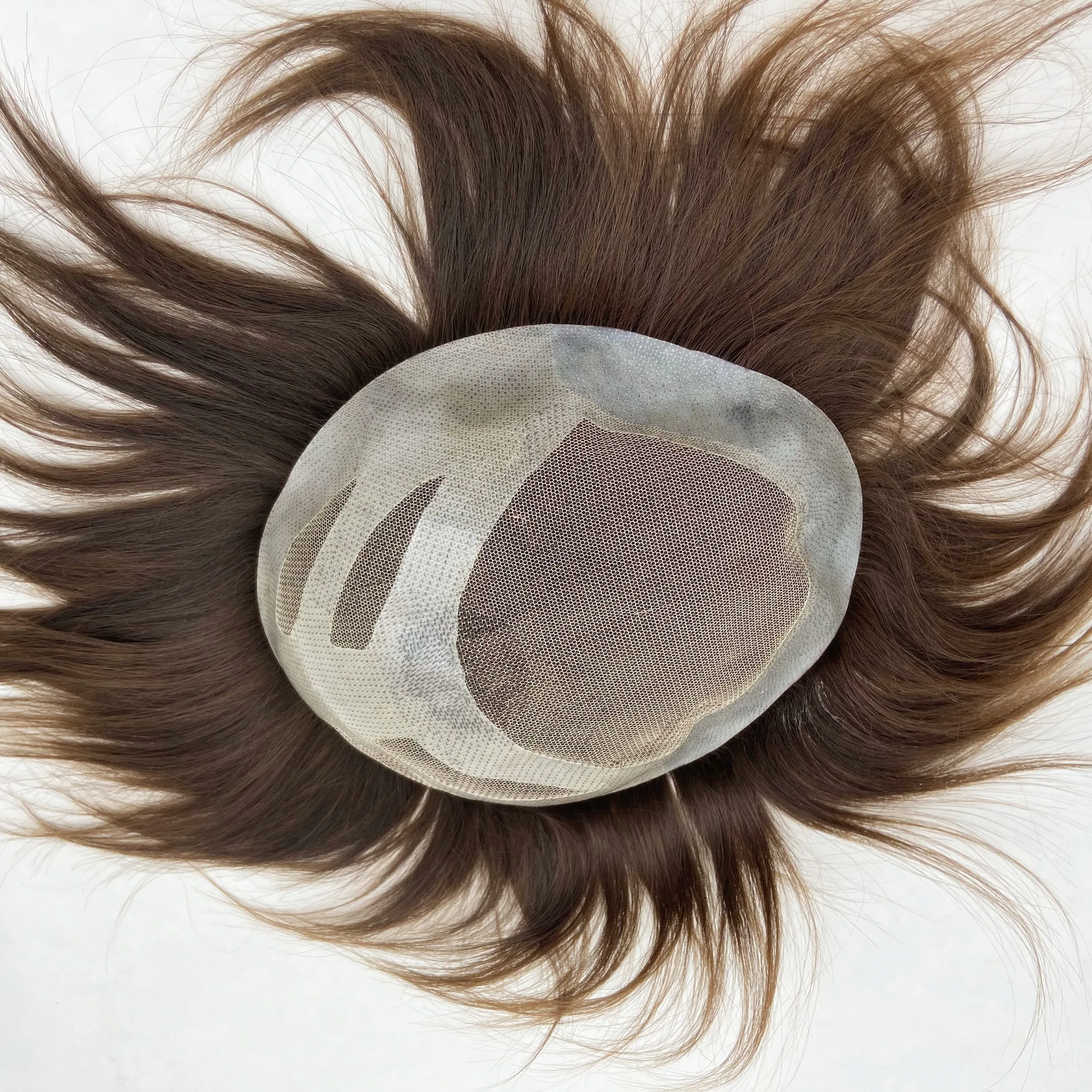 رائجة البيع 100% شعر بشري برازيلي بني فاتح مستقيم الشعر المستعار استبدال الشعر للرجال نظام سوبر رقيقة الجلد قاعدة الشعر المستعار