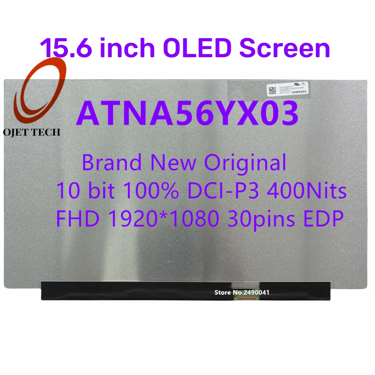 

15.6 OLED Laptop LCD Screen ATNA56YX03 ATNA56YX03-0 For ASUS M3500 M6500 K3500 X1505 AM-OLED 1920x1080 Display Panel 30pins eDP