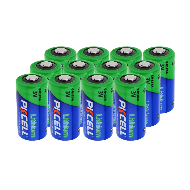 12Pcs PKCELL CR123A 3v Lithium battery CR 123A CR17345 16340 Non-rechargeable Batteries for camera Gas meter wireless Door Alarm