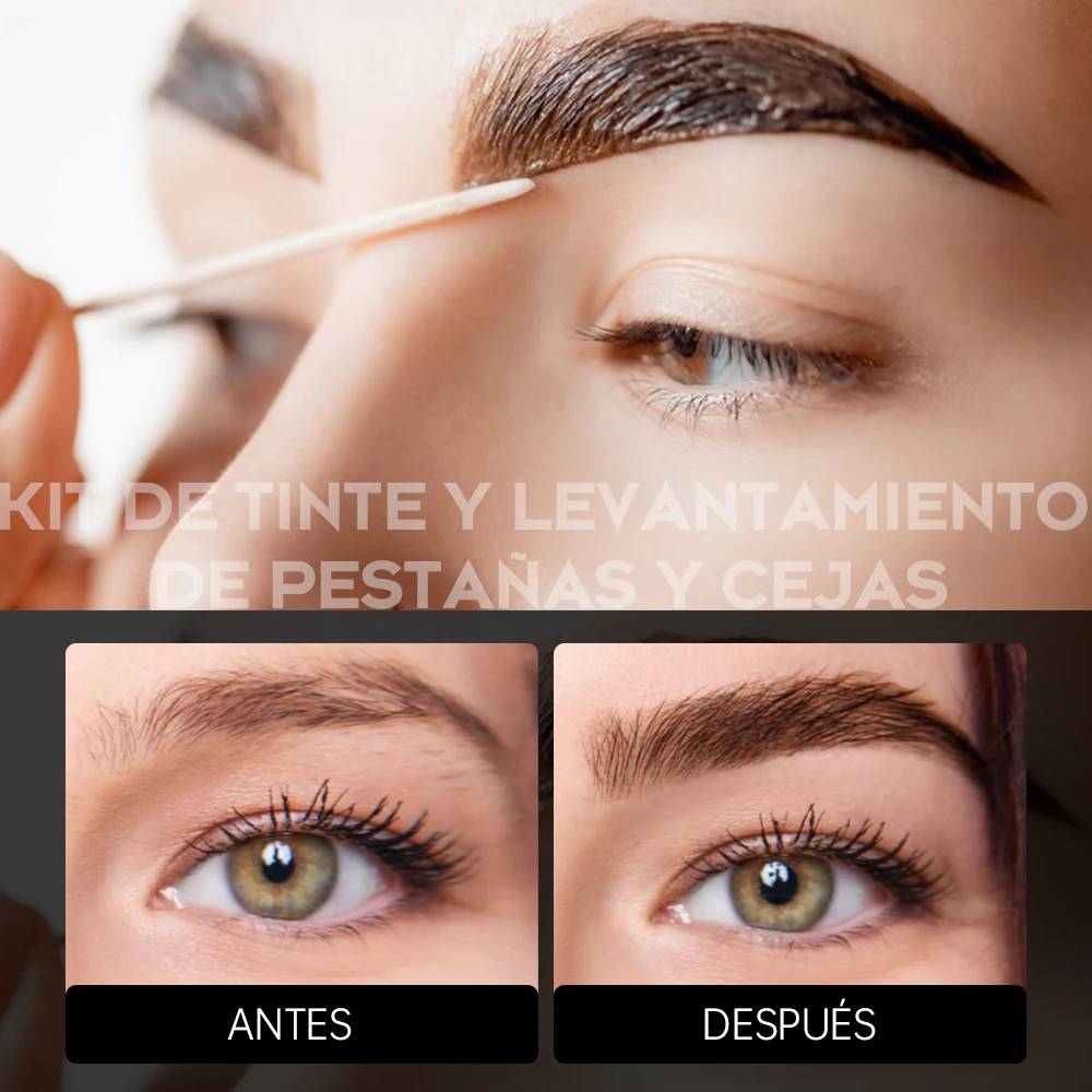 Gollee Semipermanente Wimpernlifting, Dauerwellen-Tönung, Augenbrauen, langlebig, 4–6 Wochen, Natur, schwarze Wimpern, Augenbrauen-Tönung, Make-up, wasserfest